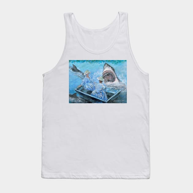 Lunch In a Blue Row Boat Tank Top by LouiseSullivanArt